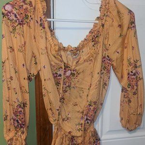 Orange/Peach flower Top